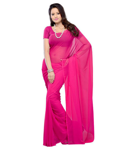 Pink Georgette Buti Saree With Blouse Piece