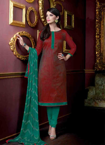 Maroon Color Un-Stitched Designer Salwar Kameez - 34017