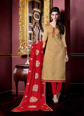 Cream Color Un-Stitched Designer Salwar Kameez - 34018