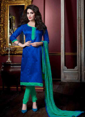 Blue Color Un-Stitched Designer Salwar Kameez - 34022