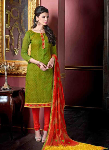 Green Color Un-Stitched Designer Salwar Kameez - 34022
