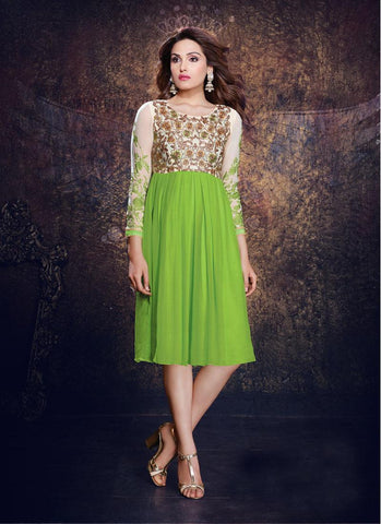 Green Kurtis Readymade Embroidered - 34583
