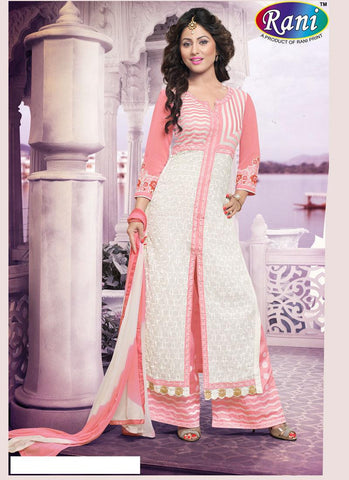 Red Color Embroidered Semi Stitched Salwar Kameez - 35484