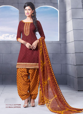 Brown Unstitch Salwar Kameez Border Lace Work - 36964