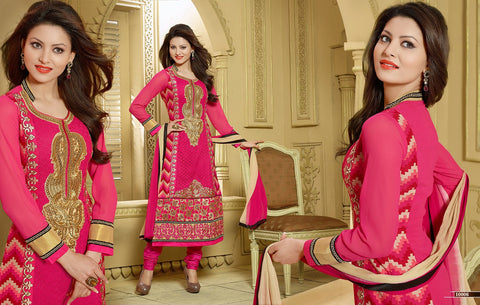 Designer Gorgeous Georgette Pink Color Party Wear Suit