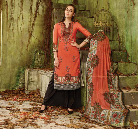 Beautiful Designer Printed Suit With Swarovski Work