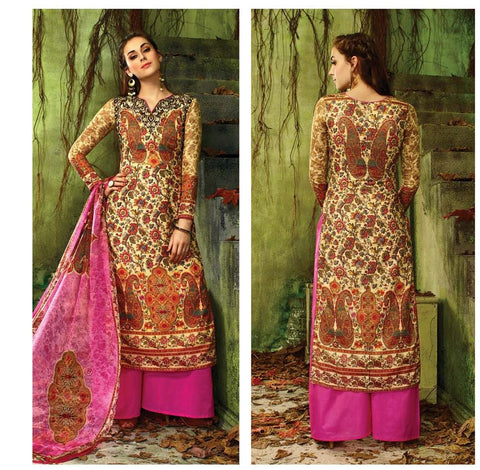 Beautiful Designer Printed Suit With Swarovski and Embroidery Work