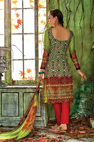 Beautiful Designer Printed Suit With Swarovski Work