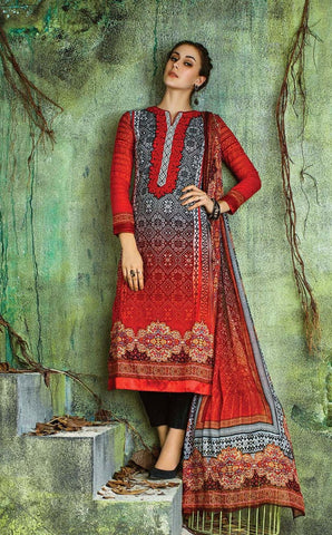 Beautiful Designer Printed Suit With Embroidery Work