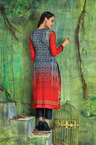 Beautiful Designer Printed Suit With Embroidery Work