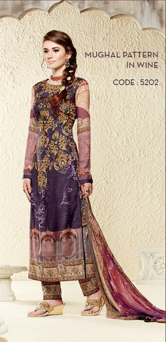 Designer Cotton Silk with Digital Print Straight Cut Suit with Digital Print Chiffon Dupatta