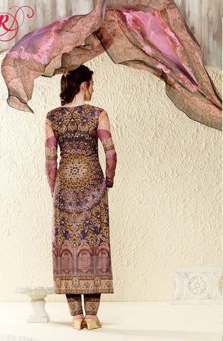 Designer Cotton Silk with Digital Print Straight Cut Suit with Digital Print Chiffon Dupatta