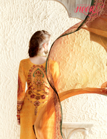 Designer Cotton Silk with Digital Print Straight Cut Suit with Digital Print Chiffon Dupatta