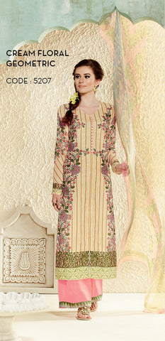 Designer Cotton Silk with Digital Print Straight Cut Suit with Digital Print Chiffon Dupatta