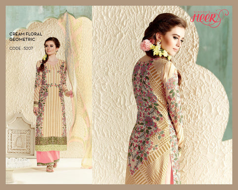 Designer Cotton Silk with Digital Print Straight Cut Suit with Digital Print Chiffon Dupatta