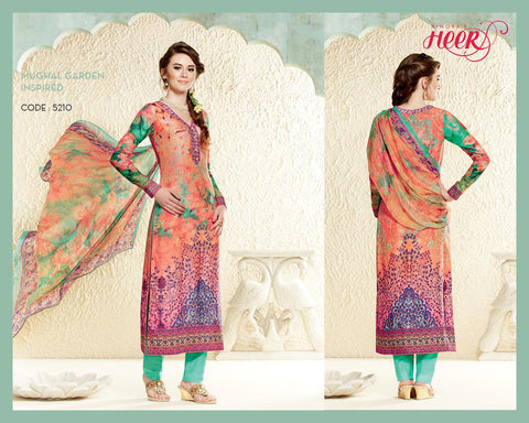 Designer Cotton Silk with Digital Print Straight Cut Suit with Digital Print Chiffon Dupatta