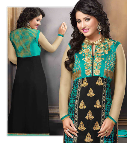 Black Color Georgette Palazzo Salwar Kameez