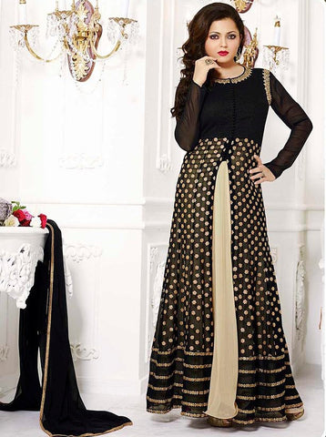 Black Color Designer georgette fabric salwar suit