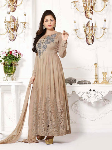 Beige Color Designer georgette fabric salwar suit