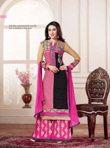 Karishma Kapoor In Black And Pink Palazzo Suit