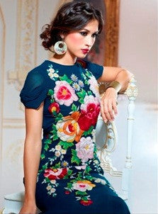 Evening Party Wear Emboridered Gown - 9605