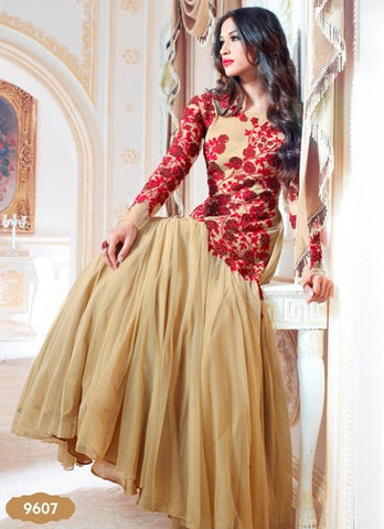 Evening Party Wear Emboridered Gown - 9607