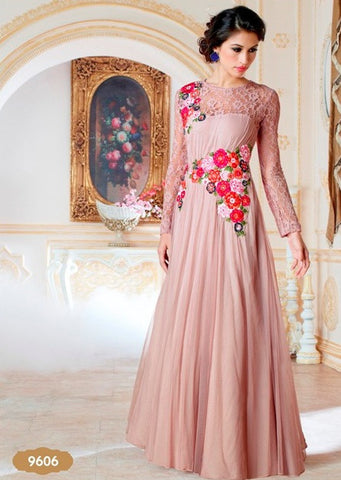 Evening Party Wear Emboridered Gown - 9606