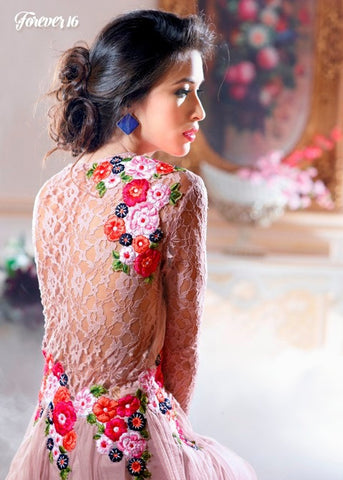 Evening Party Wear Emboridered Gown - 9606