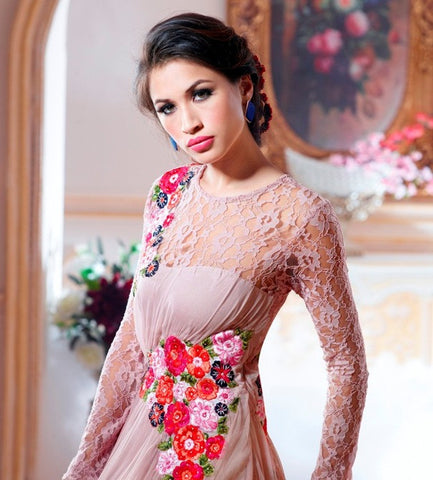 Evening Party Wear Emboridered Gown - 9606