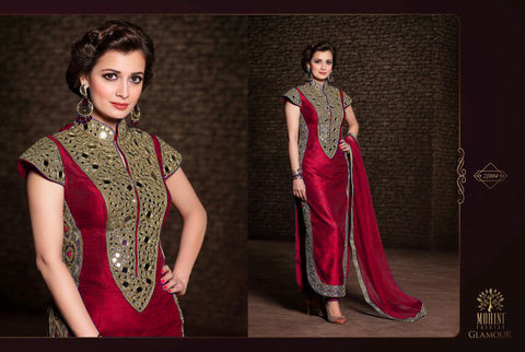 Diya Mirza Beautiful Banarasi Silk With Heavy Stone work Net Duppatta