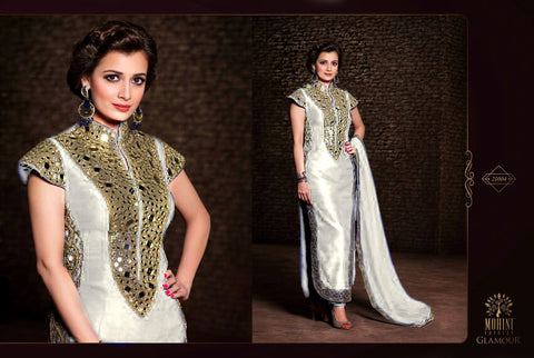 Diya Mirza Beautiful Banarasi Silk With Heavy Stone work Net Duppatta