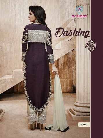 Heavy Neck Embroidered Plazzo Pant Style Salwar Suit