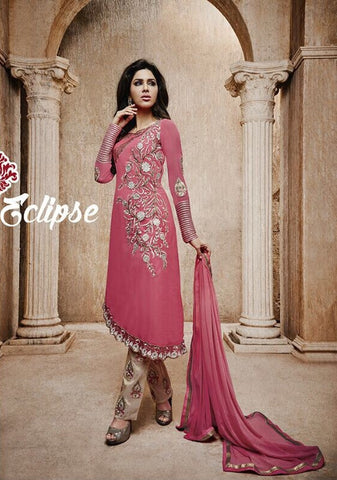 Heavy Neck Embroidered Plazzo Pant Style Salwar Suit