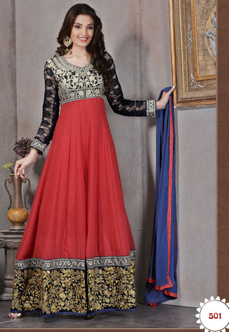 Luscious Red Color Wedding Wear Designer Anarkali Suit