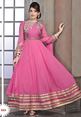 Butta Pink Color Wedding Wear Designer Anarkali Suit