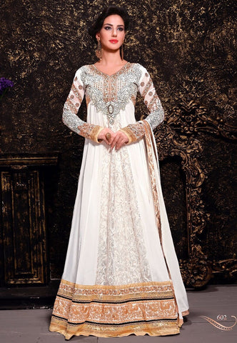 Charming  Off White Color  Designer Wedding Wear Anarkali Suit