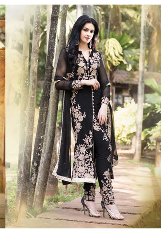 Lush Black Color Wedding Wear Designer Salwar Suit