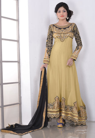 Lush Brown Color Wedding Wear Designer Long Length Anarkali