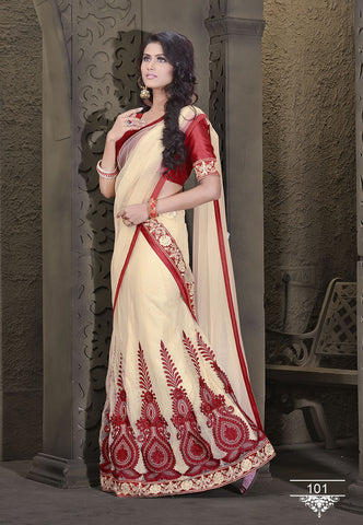 Luscious Cream Color Wedding Wear Designer Lehenga Choli