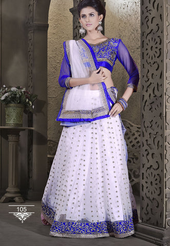 Attractive White Color Wedding Wear Designer Lehenga Choli