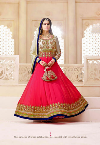 Butta Pink Color Wedding Wear Designer Anarkali Suit