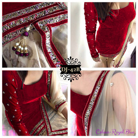Red Velvet Designer Suit
