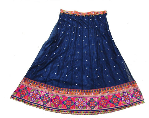 Narmada Fashion Crafted Navratri Kachhi Work Navy Blue Lahenga